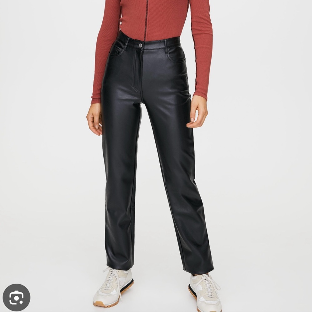 Wilfred Black faux leather pants